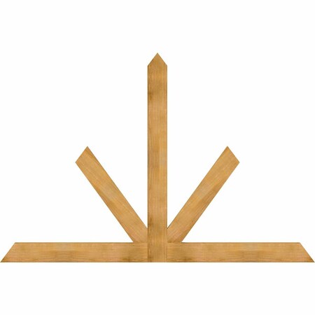 Ekena Millwork Saratoga Rough Sawn Timber Gable Bracket, Western Red Cedar, 96"W x 64"H x 2"D x 6"F, 16/12 Pitch GBW096X64X0206SAR00RWR